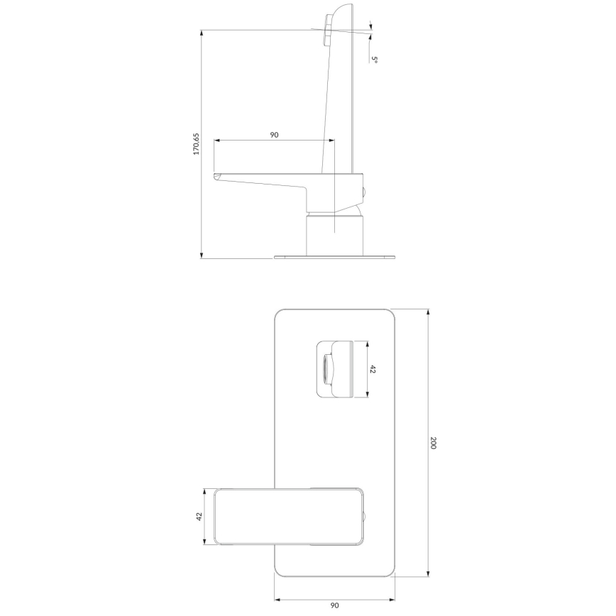 OMNIRES PM7415BL - Unterputz-Waschtischarmatur PARMA matt schwarz