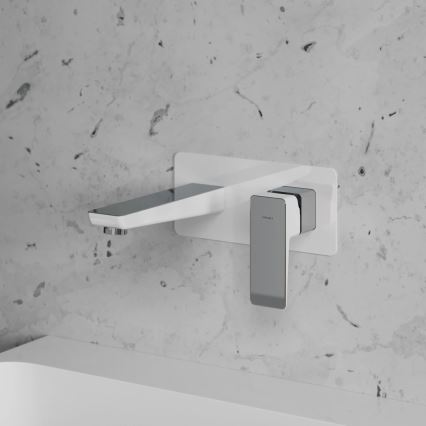 OMNIRES PM7415CRB - Waschbeckenarmatur für Unterputzmontage PARMA glänzendes Chrom/weiß