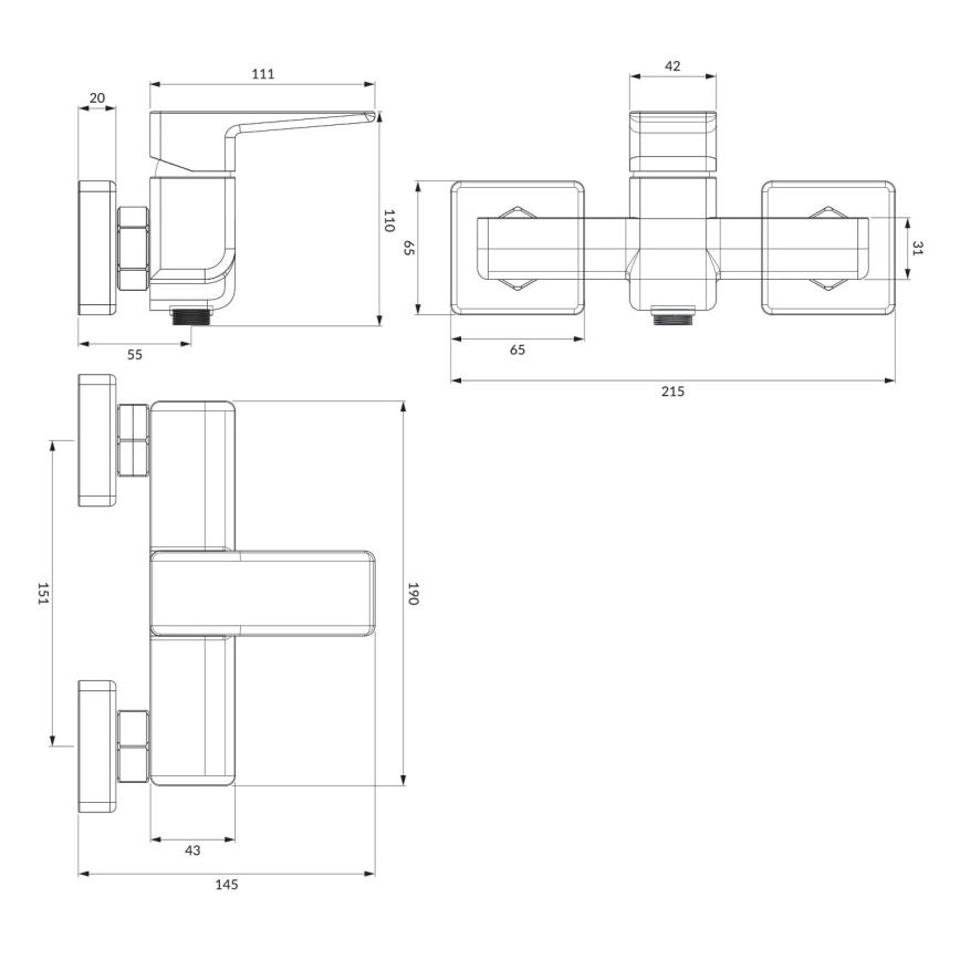 OMNIRES PM7440CR - Duscharmatur PARMA glänzendes Chrom
