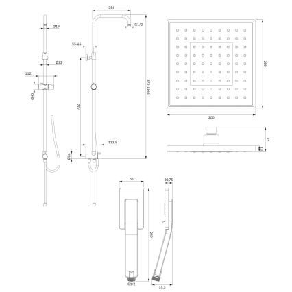 OMNIRES SYSJIMJIMCR - Duschset JIMJIM Hochglanzchrom