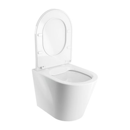 OMNIRES TAMPAMWBP - Wand-WC mit SoftClose-Sitz TAMPA, Keramik / Hochglanzweiß