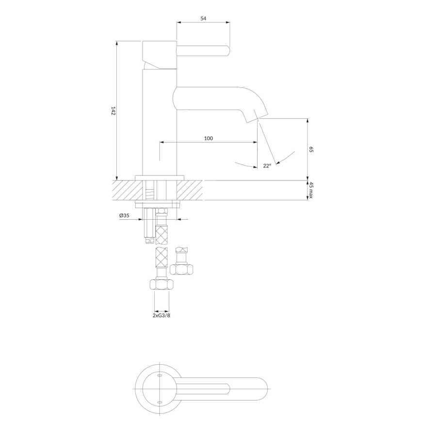OMNIRES Y1210CR - Waschbeckenarmatur Y 14,2 cm glänzendes Chrom