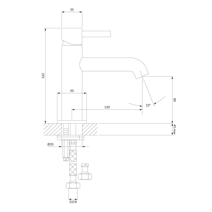 OMNIRES Y1210NBLGL - Waschtischarmatur Y 16,2 cm matt schwarz/glänzend gold