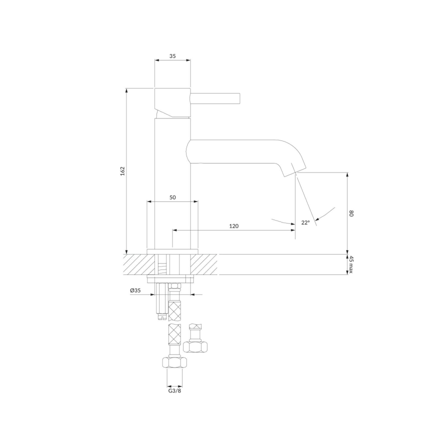 OMNIRES Y1210NCR - Waschbeckenarmatur Y 16,2 cm glänzendes Chrom