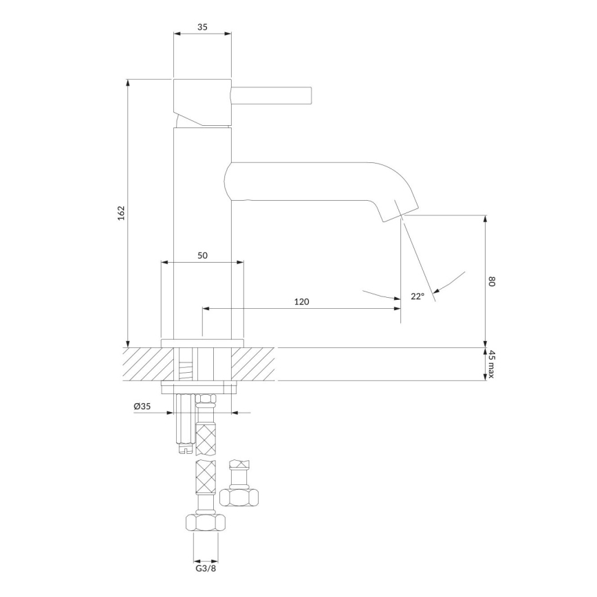 OMNIRES Y1210NGLB - Waschtischarmatur Y, 16,2 cm, gebürstetes Gold