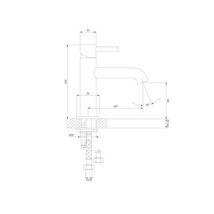 OMNIRES Y1210NGR - Waschbeckenarmatur Y 16,2 cm gebürstet Graphit