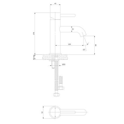 OMNIRES Y1210STCR - Waschbeckenarmatur Y 17,8 cm glänzendes Chrom