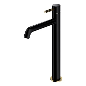 OMNIRES Y1212BLGL - Waschbeckenarmatur Y 30,8 cm seidenmatt schwarz/goldglänzend