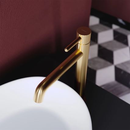 OMNIRES Y1212GLB - Waschbeckenarmatur Y 30,8 cm geschliffen golden