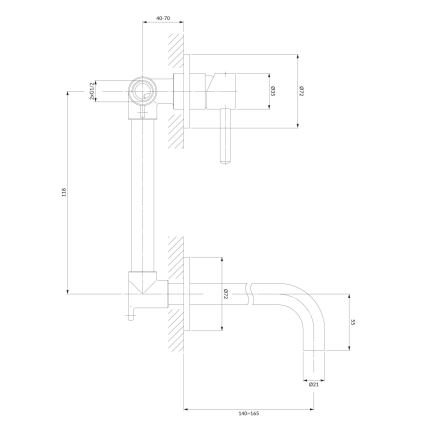 OMNIRES Y1215NCR - Unterputz-Waschtischarmatur Y Hochglanzchrom