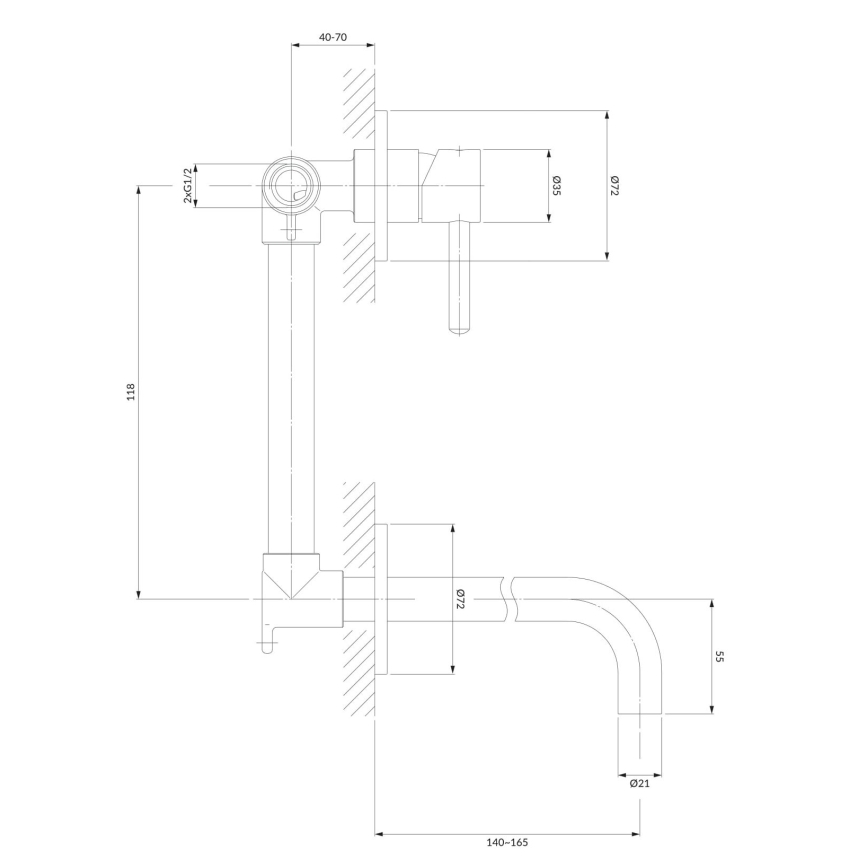 OMNIRES Y1215NCR - Unterputz-Waschtischarmatur Y Hochglanzchrom