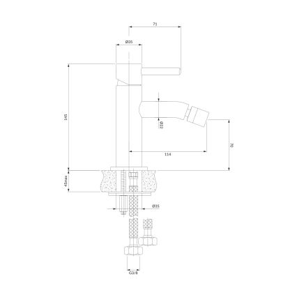 OMNIRES Y1220CR - Bidetarmatur Y 14,5 cm glänzendes Chrom
