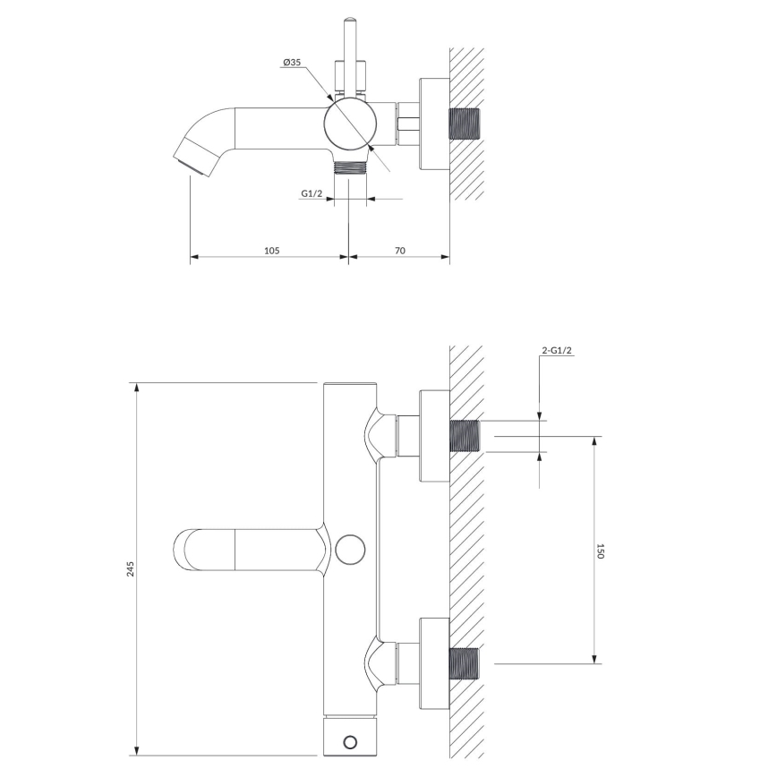 OMNIRES Y1230CR - Badewannenarmatur Y glänzendes Chrom