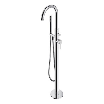 OMNIRES Y1233CR - Freistehendes Badewannen-Set mit Armatur Y glänzendes Chrom