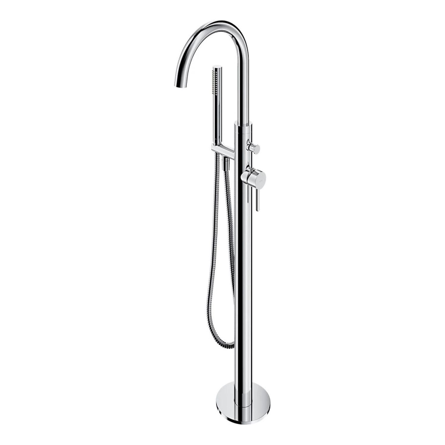 OMNIRES Y1233CR - Freistehendes Badewannen-Set mit Armatur Y glänzendes Chrom