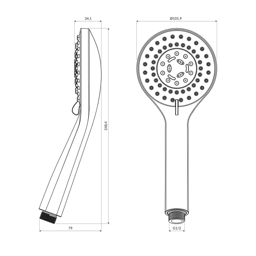 OMNIRES YOSEMITE-RCR - Handbrause YOSEMITE glänzendes Chrom