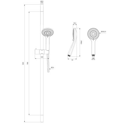OMNIRES YOSEMITE-SBL - Duschset YOSEMITE matt schwarz