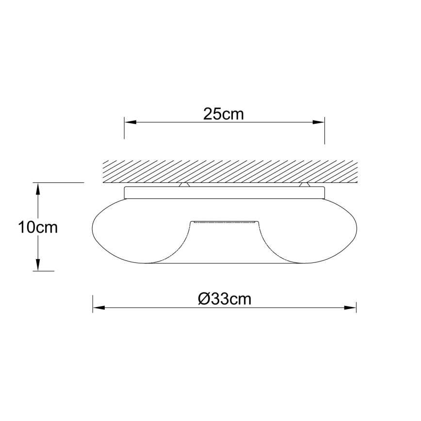 Ondaluce - Deckenleuchte DODI 2xE27/15W/230V Ø 33 cm weiß