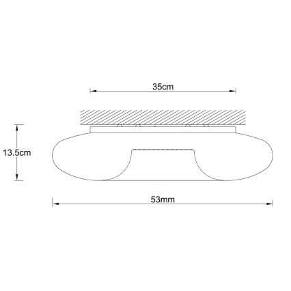 Ondaluce - Deckenleuchte DODI 4xE27/15W/230V Ø 53 cm weiß