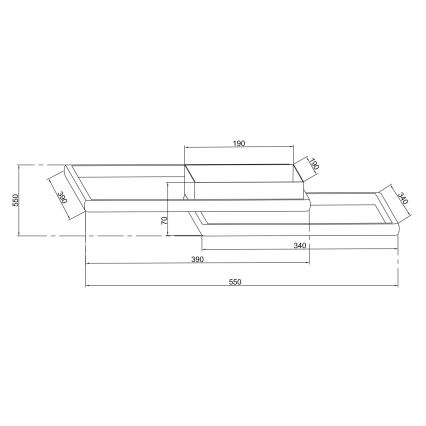 Ondaluce - Dimmbare LED-Deckenleuchte DOWEL LED/46W/230V 55x55 cm Gold