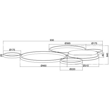 Ondaluce - dimmbare LED-Deckenleuchte POIS LED/68W/230V goldfarben