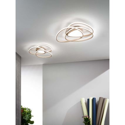 Ondaluce - Dimmbare LED-Deckenleuchte ROSE LED/70W/230V 63x67 cm gold