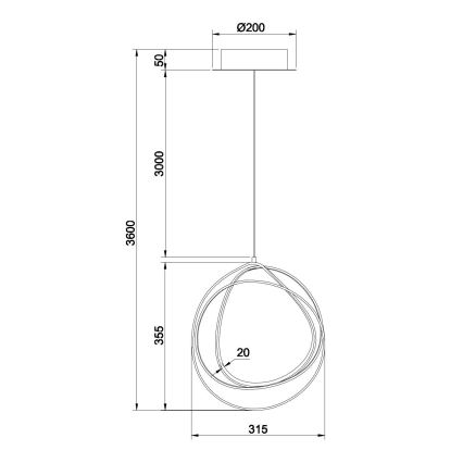 Ondaluce - dimmbare LED-Hängeleuchte an Kabel GOLDEN LED/28W/230V Ø 31,5 cm goldfarben
