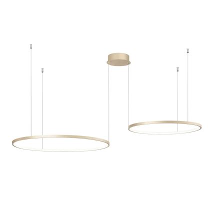 Ondaluce - LED dimmbare Pendelleuchte an Kabel SOEL LED/28W/230V + LED/38W Ø 80/60 cm goldfarben
