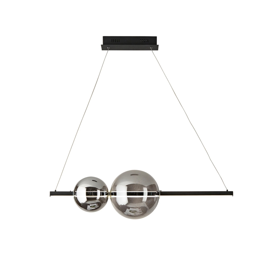 Ondaluce – Dimmbare LED-Pendelleuchte FUFI an Kabel, LED/40W/230V, schwarz/rauchschwarz