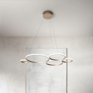 Ondaluce - Dimmbare LED-Pendelleuchte mit Kabel POIS LED/60W/230V goldfarben