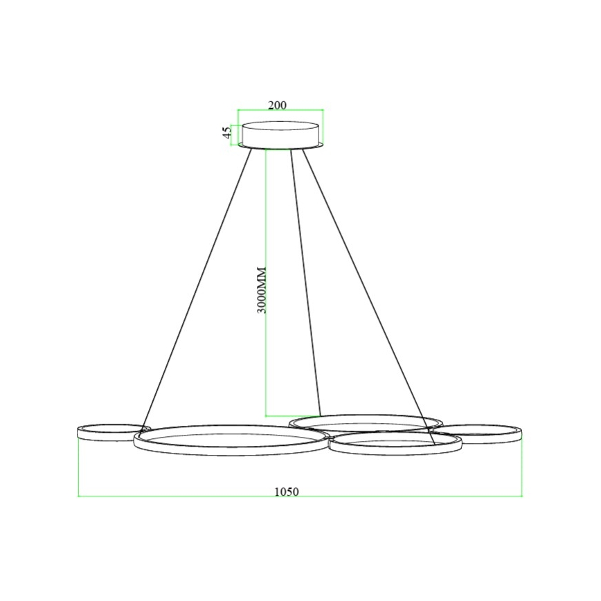 Ondaluce - Dimmbare LED-Pendelleuchte mit Kabel POIS LED/60W/230V goldfarben