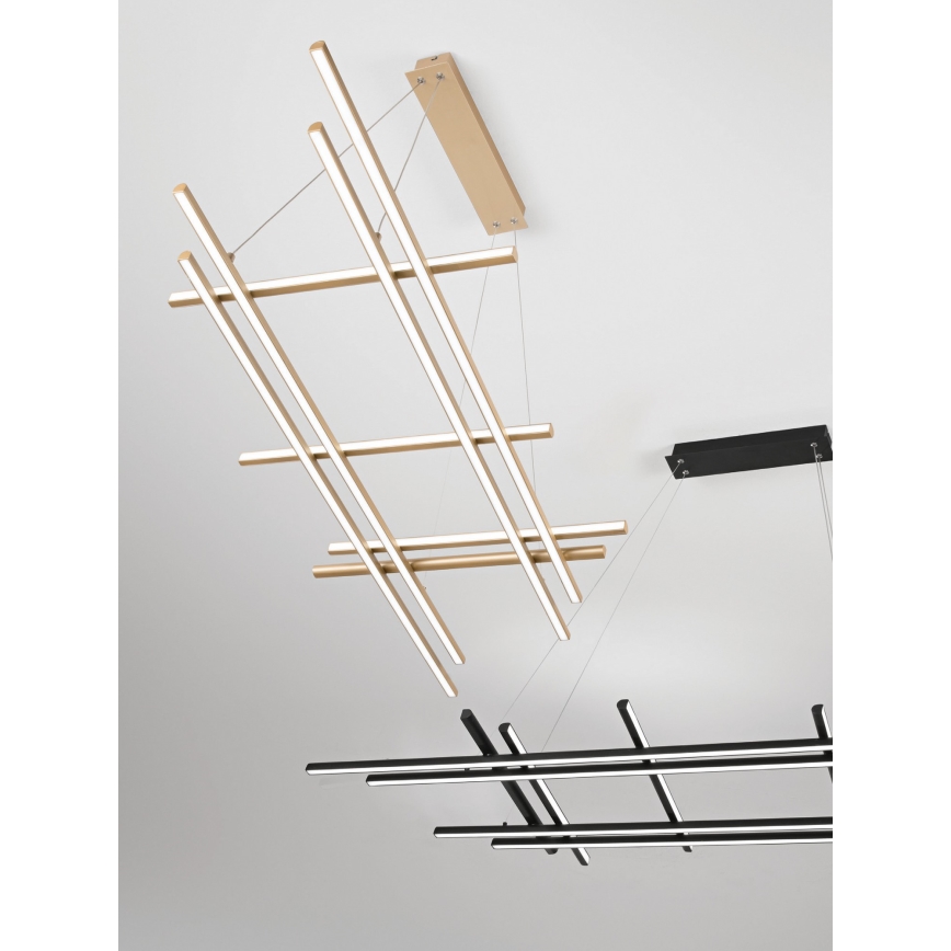 Ondaluce - dimmbare LED-Pendelleuchte MOVIDA LED/114W/230V mit Kabelaufhängung, goldfarben