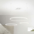 Ondaluce - Dimmbare LED-Pendelleuchte SOEL mit Kabelaufhängung, LED/28W/230V + LED/38W + LED/47W, 3000/4000K, Ø 100/80/60 cm, Weiß