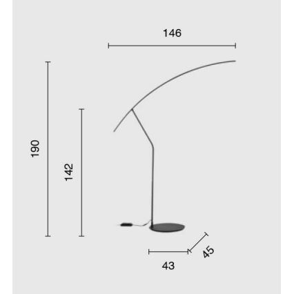 Ondaluce - Dimmbare LED-Stehleuchte FOLAGA LED/30W/230V 190 cm schwarz