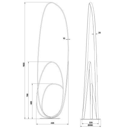 Ondaluce - dimmbare LED-Stehleuchte GOLDEN LED/45W/230V 160 cm goldfarben
