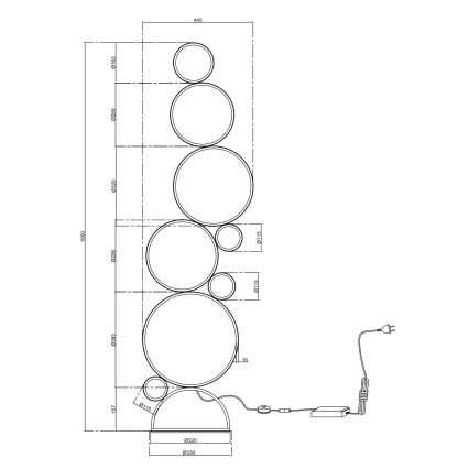 Ondaluce - dimmbare LED-Stehleuchte POIS LED/52W/230V 160 cm silber