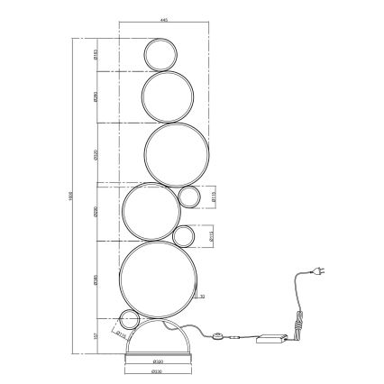 Ondaluce - Dimmbare LED-Stehleuchte POIS LED/52W/230V goldfarben