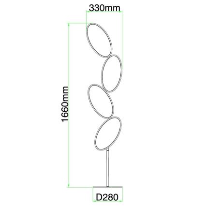 Ondaluce - Dimmbare LED-Stehleuchte RICE LED/38W/230V Gold