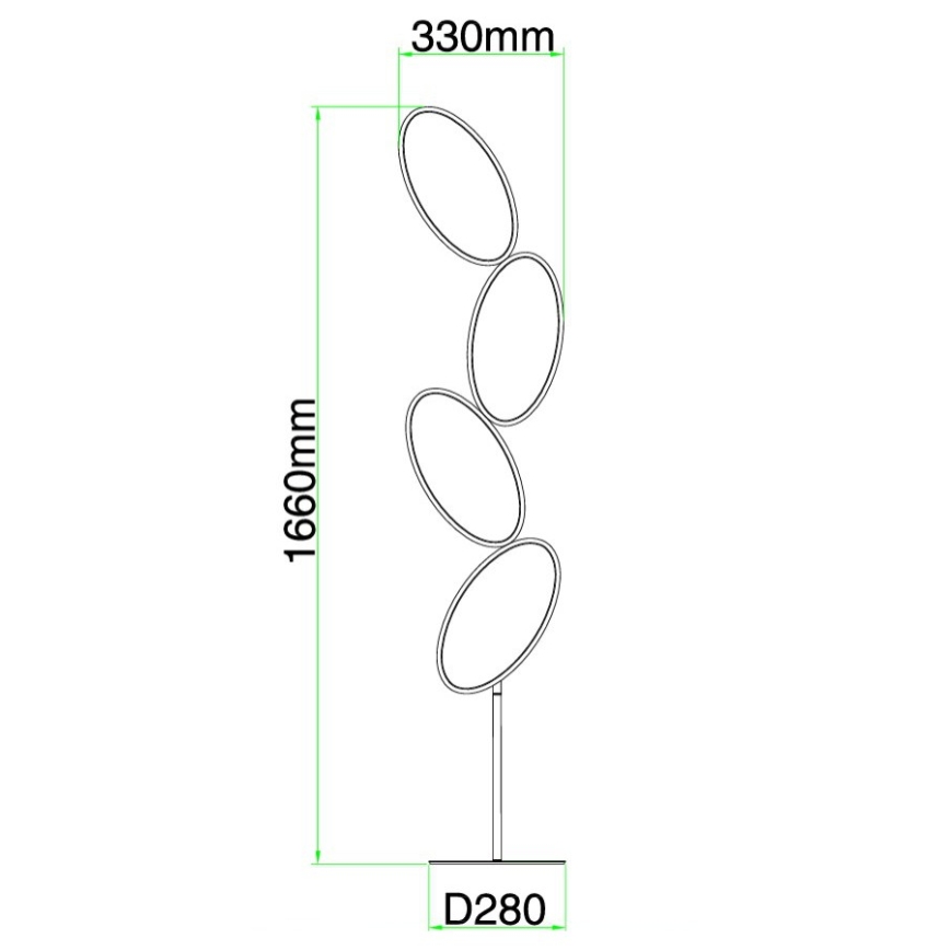 Ondaluce - Dimmbare LED-Stehleuchte RICE LED/38W/230V Gold