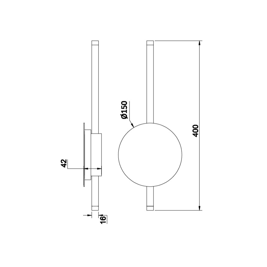 Ondaluce - dimmbare LED-Wandleuchte JAMES LED/16W/230V schwarz