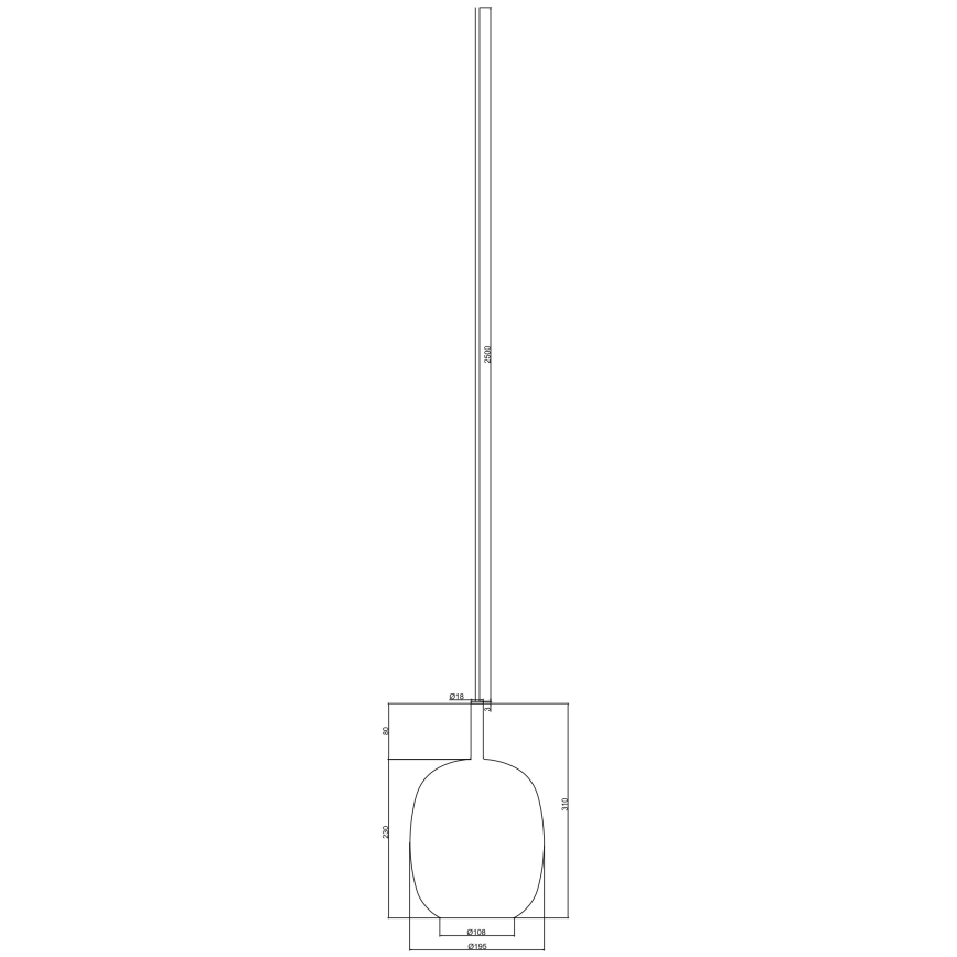 Ondaluce - Hängeleuchte am Kabel THELMA 1xE27/15W/230V Ø 19,5 cm gold/transparent