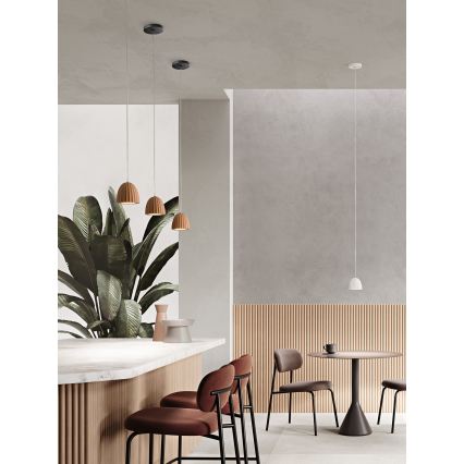 Ondaluce - Hängeleuchte mit Kabel CONCRETE 1xGU10/7,5W/230V Ø 10,5 cm Betonweiß