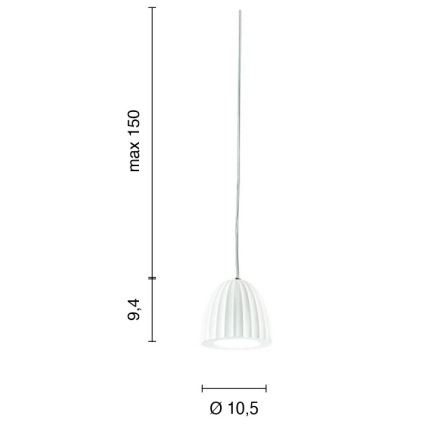 Ondaluce - Hängeleuchte mit Kabel CONCRETE 1xGU10/7,5W/230V Ø 10,5 cm Betonweiß