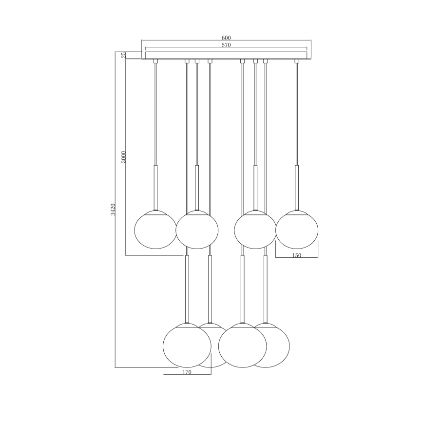 Ondaluce - JEWEL Pendelleuchte an Kabel 8xE14/10W/230V Ø 70 cm gold/weiß