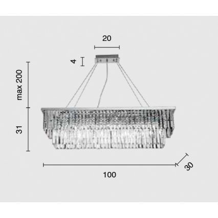 Ondaluce - Kristall-Kronleuchter mit Seilaufhängung DAIQUIRI 8xE14/10W/230V, glänzender Chrom