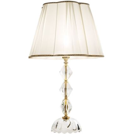 Ondaluce - Kristall-Tischleuchte BRIGIDA 1xE27/15W/230V cremefarben/klar