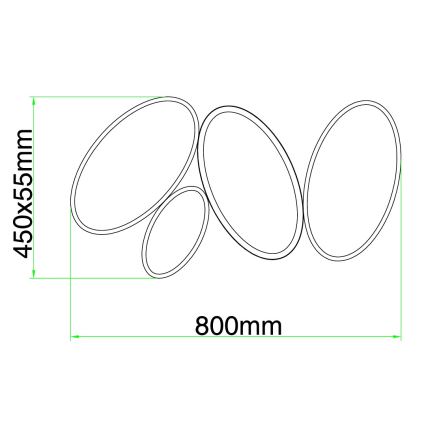 Ondaluce - LED-Deckenleuchte RICE, dimmbar, 34W/230V, 45x80 cm, goldfarben