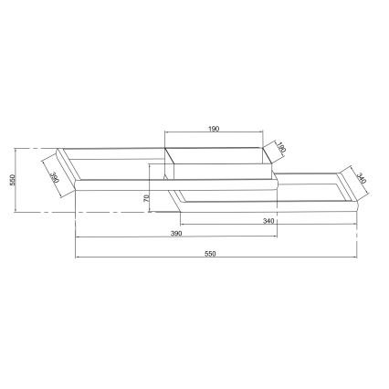 Ondaluce - LED-dimmbare Deckenleuchte DOWEL LED/46W/230V 55x55 cm silber