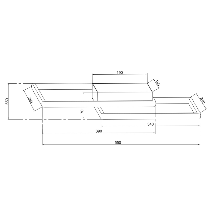 Ondaluce - LED-dimmbare Deckenleuchte DOWEL LED/46W/230V 55x55 cm silber