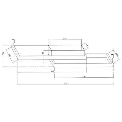 Ondaluce - LED-dimmbare Deckenleuchte DOWEL LED/60W/230V silber